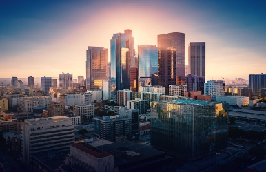 Hertz car rentals at Downtown Los Angeles, California